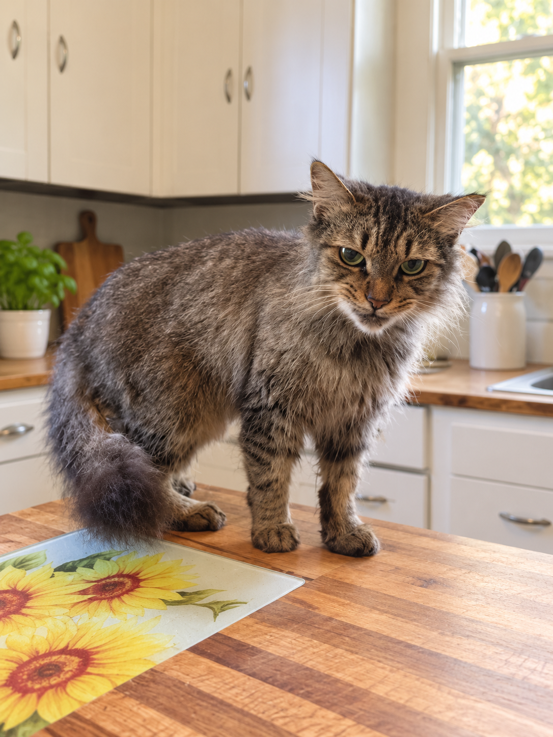 Laurie, a long-haired tabby Lifetime Care resident